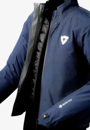 Geacă Moto din textil GoreTex REVIT STRATUM GTX · Gri / Negru / Alb