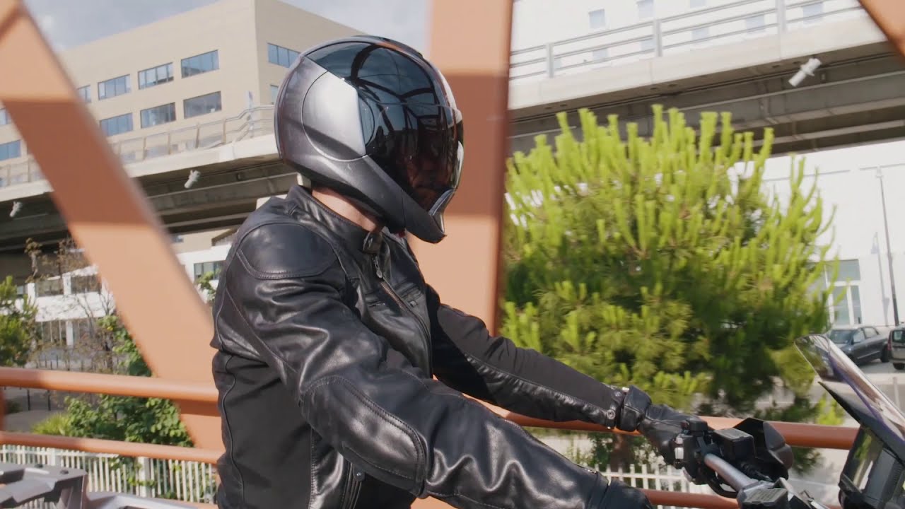 Video Cască Moto Flip Up SHARK EVOJET DUAL BLANK · Negru / Roșu Mat 